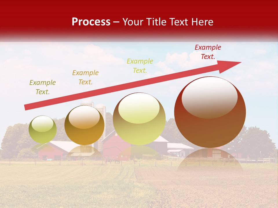 A Farm With A Red Barn And Silo In The Background PowerPoint Template