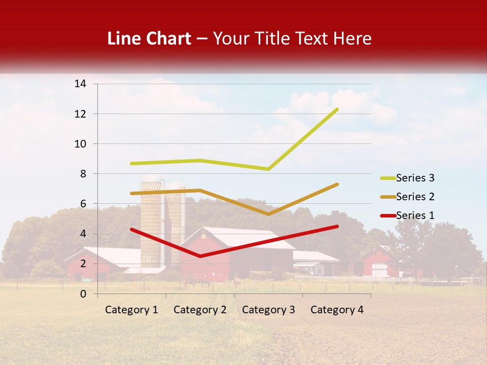 A Farm With A Red Barn And Silo In The Background PowerPoint Template