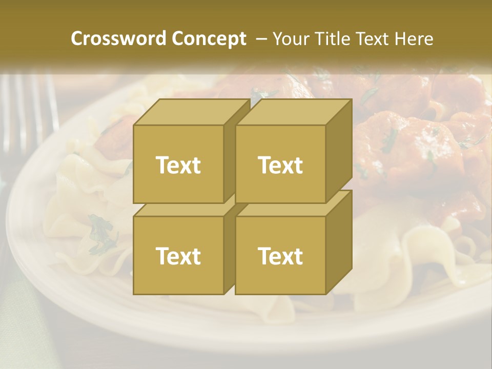 A White Plate Topped With Pasta Covered In Sauce PowerPoint Template