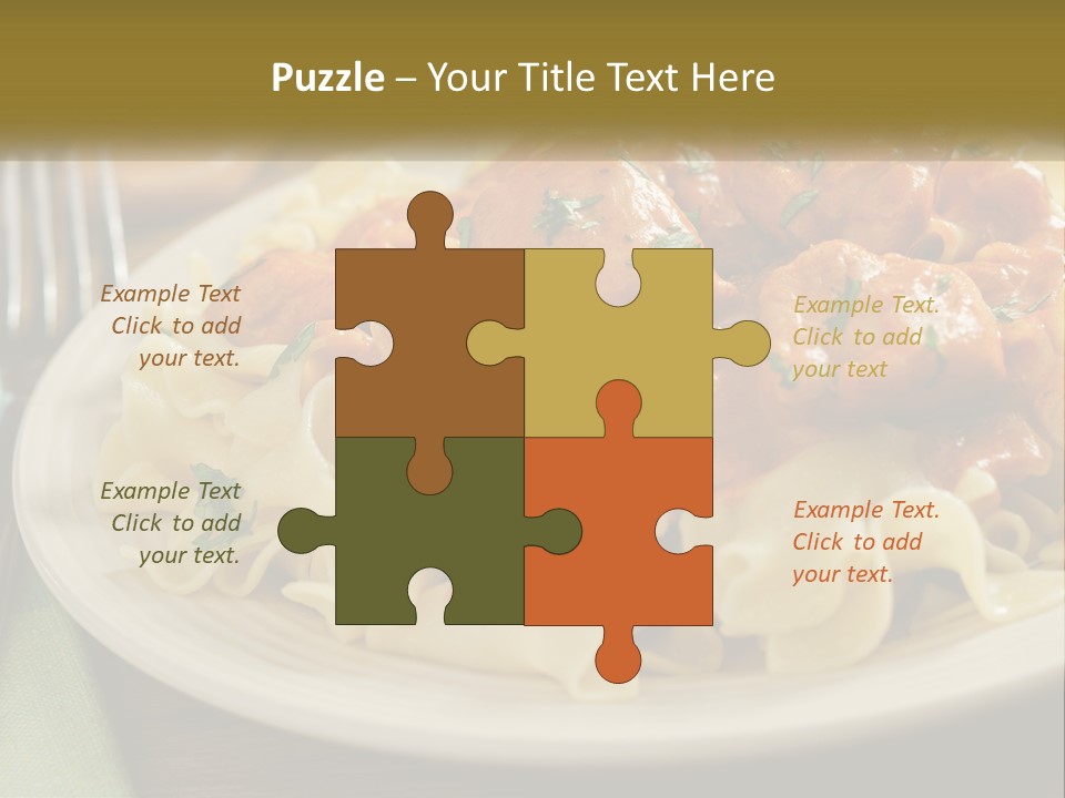 A White Plate Topped With Pasta Covered In Sauce PowerPoint Template