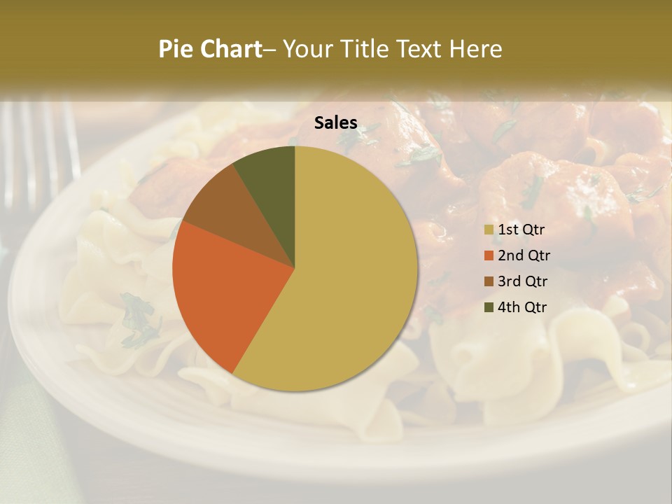 A White Plate Topped With Pasta Covered In Sauce PowerPoint Template