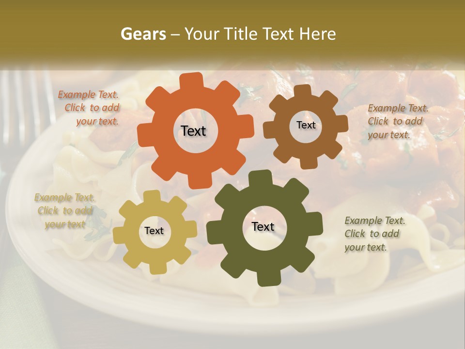 A White Plate Topped With Pasta Covered In Sauce PowerPoint Template