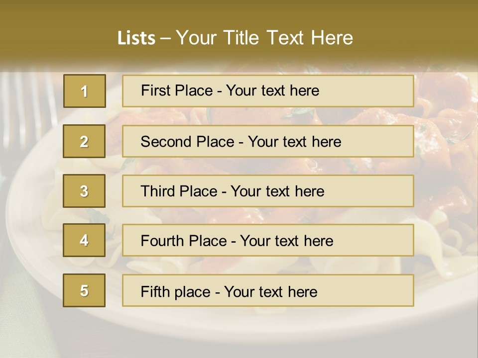 A White Plate Topped With Pasta Covered In Sauce PowerPoint Template