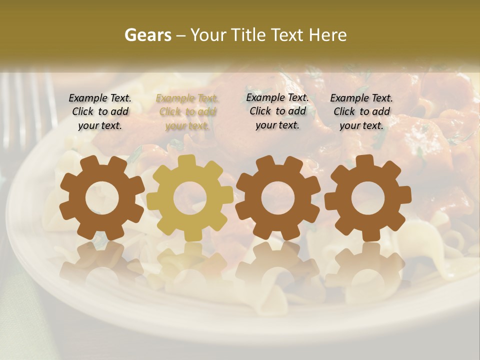 A White Plate Topped With Pasta Covered In Sauce PowerPoint Template