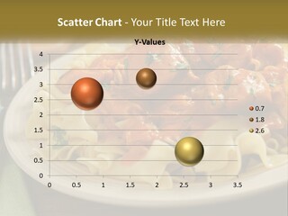 A White Plate Topped With Pasta Covered In Sauce PowerPoint Template