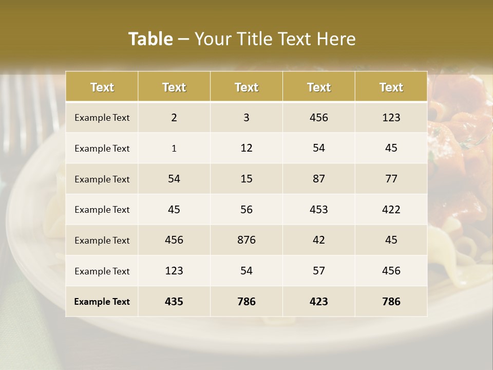 A White Plate Topped With Pasta Covered In Sauce PowerPoint Template