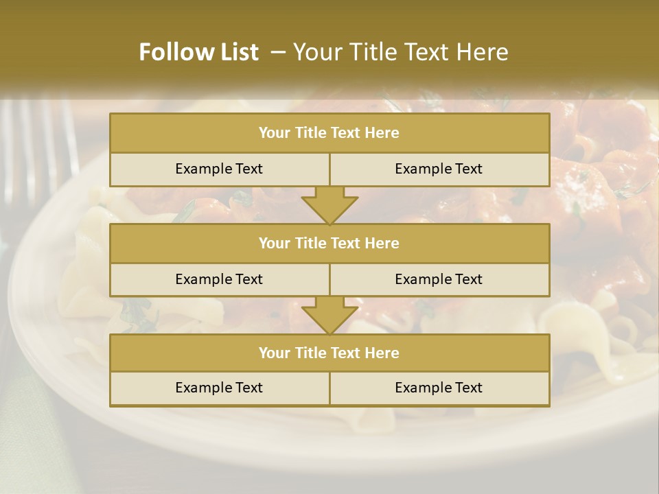 A White Plate Topped With Pasta Covered In Sauce PowerPoint Template