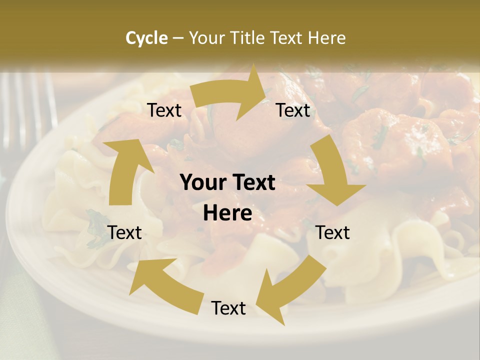 A White Plate Topped With Pasta Covered In Sauce PowerPoint Template