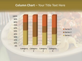 A White Plate Topped With Pasta Covered In Sauce PowerPoint Template
