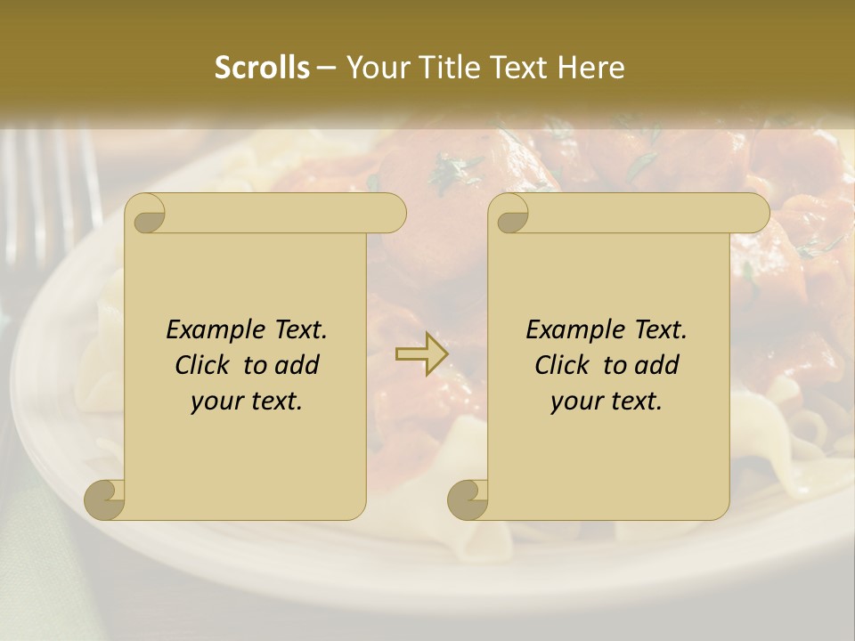 A White Plate Topped With Pasta Covered In Sauce PowerPoint Template