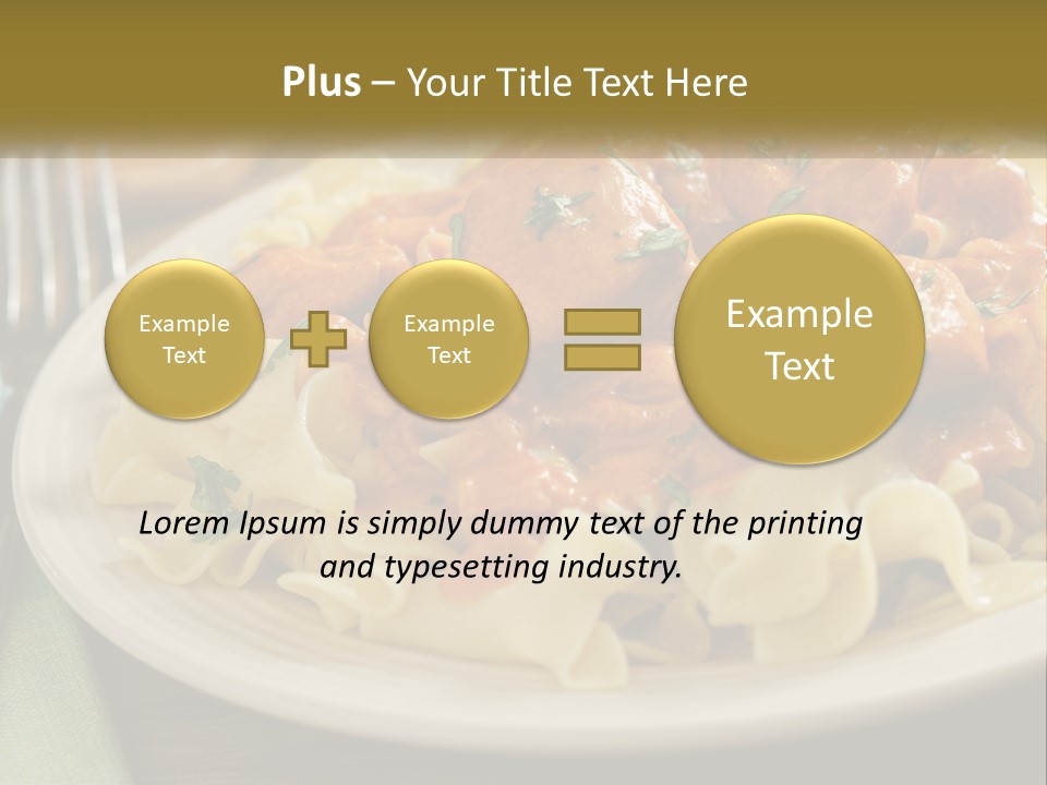 A White Plate Topped With Pasta Covered In Sauce PowerPoint Template