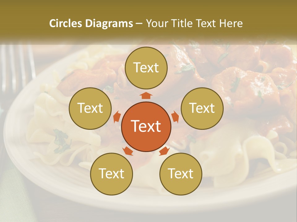 A White Plate Topped With Pasta Covered In Sauce PowerPoint Template