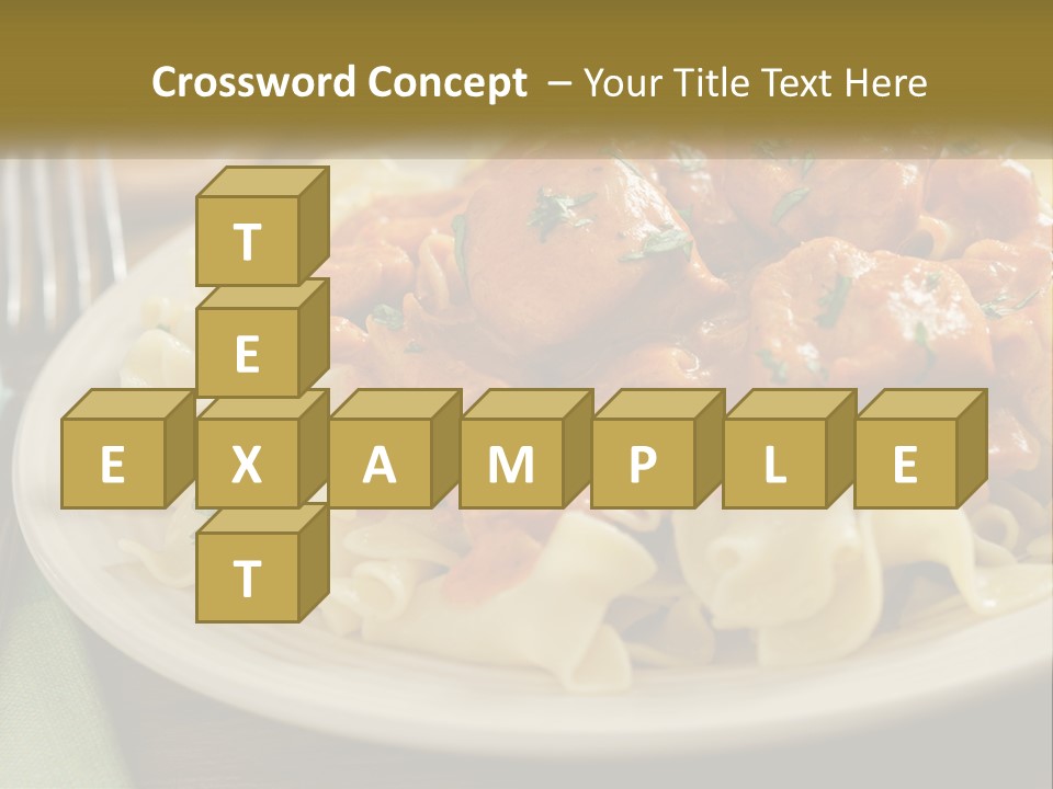 A White Plate Topped With Pasta Covered In Sauce PowerPoint Template