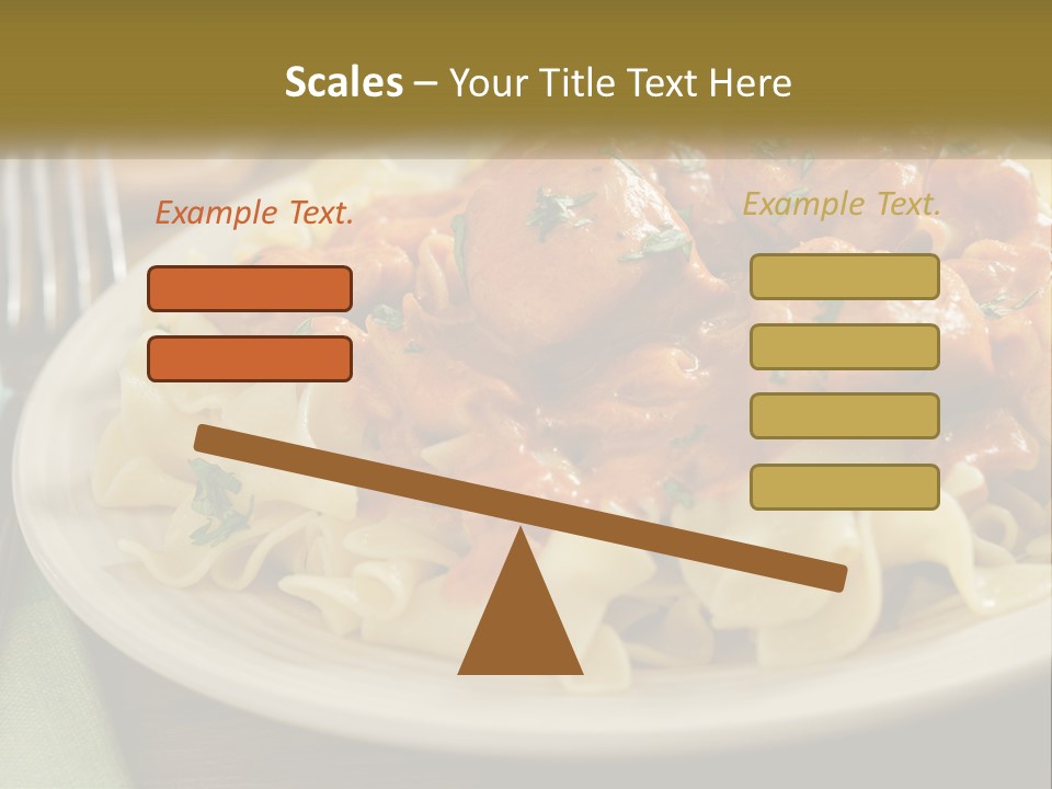 A White Plate Topped With Pasta Covered In Sauce PowerPoint Template