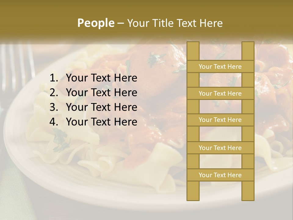 A White Plate Topped With Pasta Covered In Sauce PowerPoint Template
