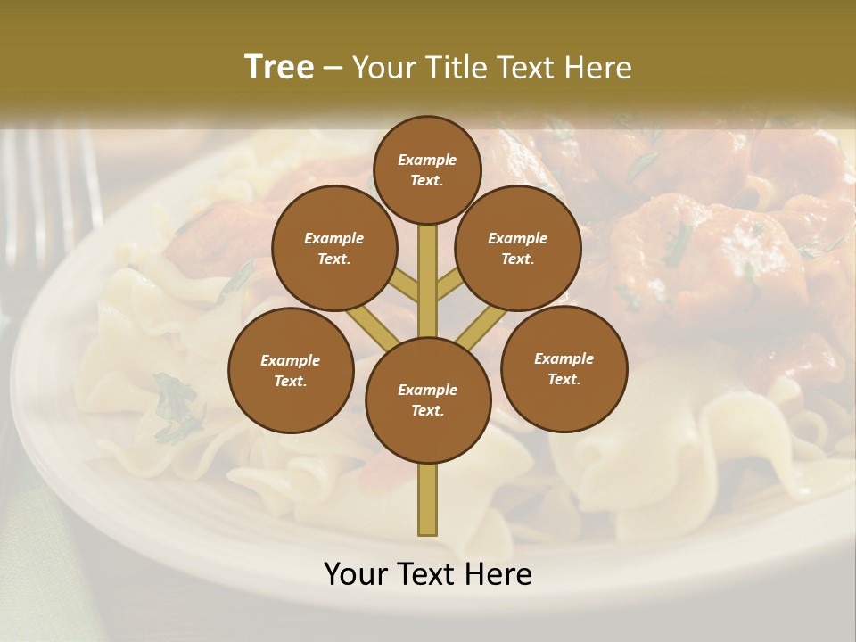 A White Plate Topped With Pasta Covered In Sauce PowerPoint Template