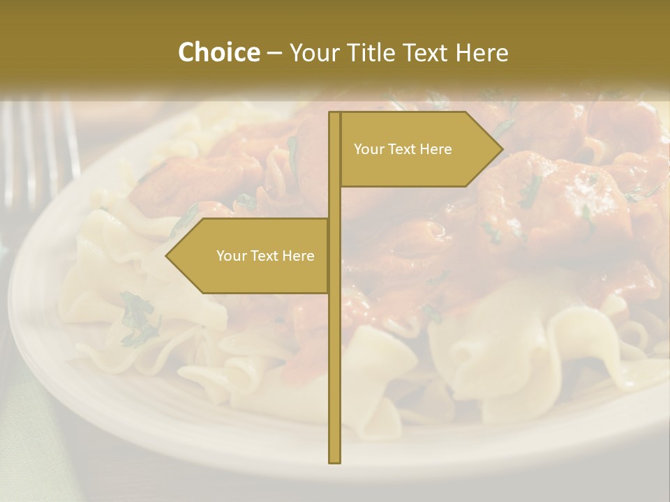 A White Plate Topped With Pasta Covered In Sauce PowerPoint Template