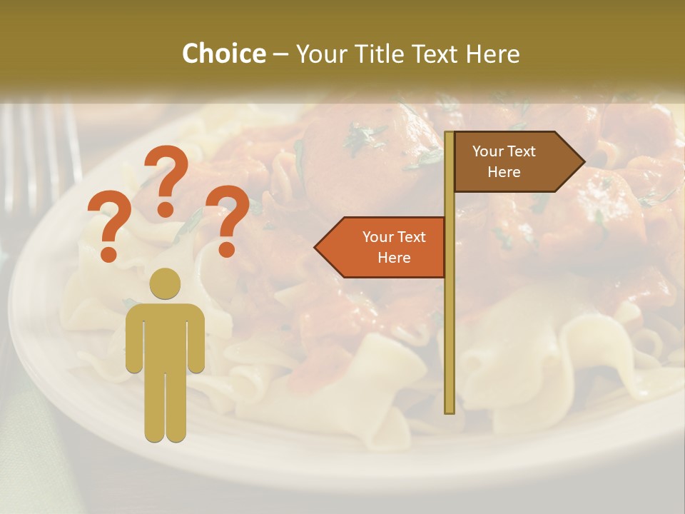 A White Plate Topped With Pasta Covered In Sauce PowerPoint Template