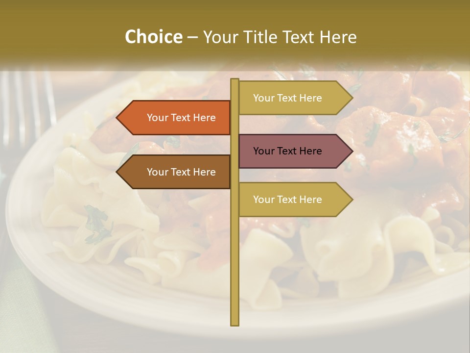 A White Plate Topped With Pasta Covered In Sauce PowerPoint Template