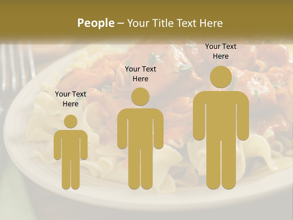 A White Plate Topped With Pasta Covered In Sauce PowerPoint Template