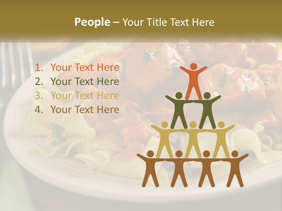A White Plate Topped With Pasta Covered In Sauce PowerPoint Template