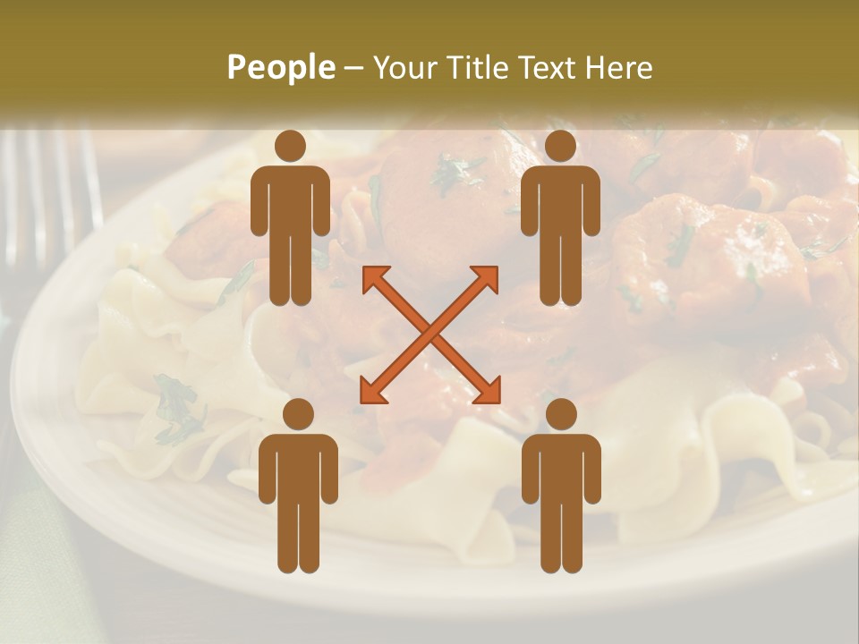 A White Plate Topped With Pasta Covered In Sauce PowerPoint Template