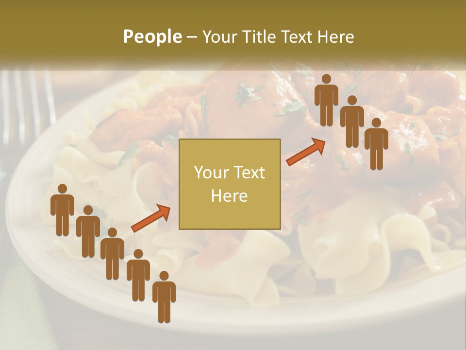 A White Plate Topped With Pasta Covered In Sauce PowerPoint Template