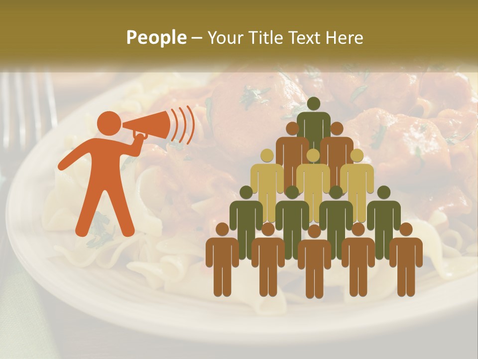 A White Plate Topped With Pasta Covered In Sauce PowerPoint Template