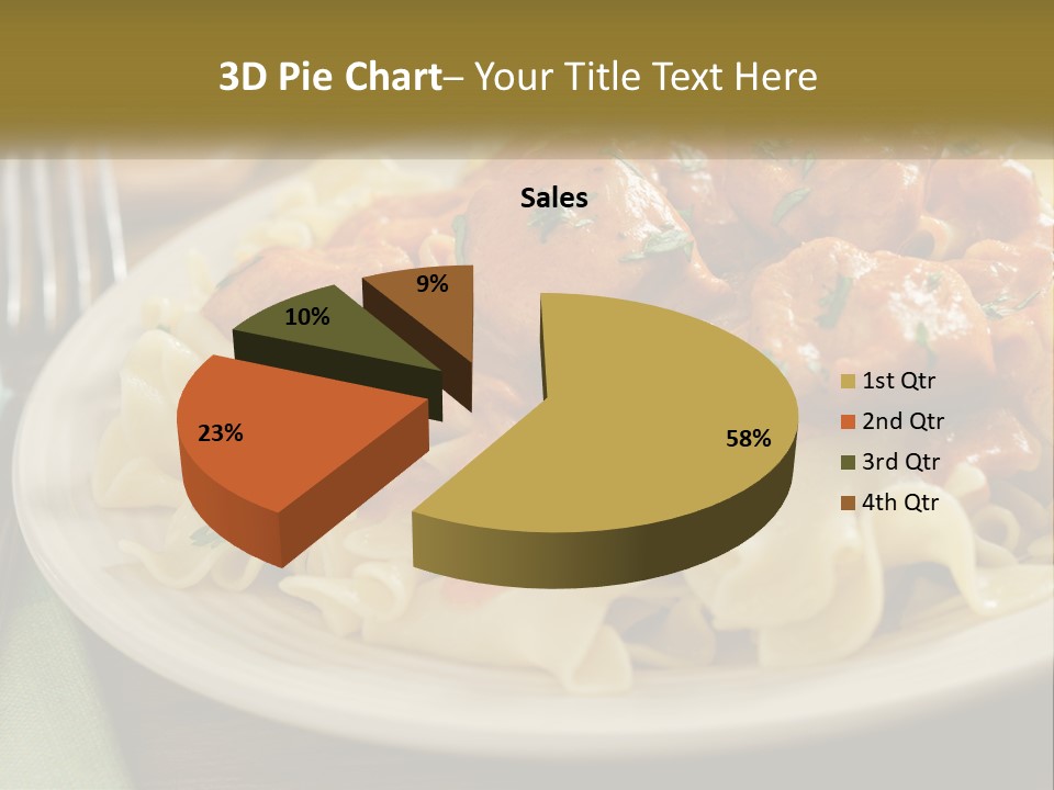 A White Plate Topped With Pasta Covered In Sauce PowerPoint Template