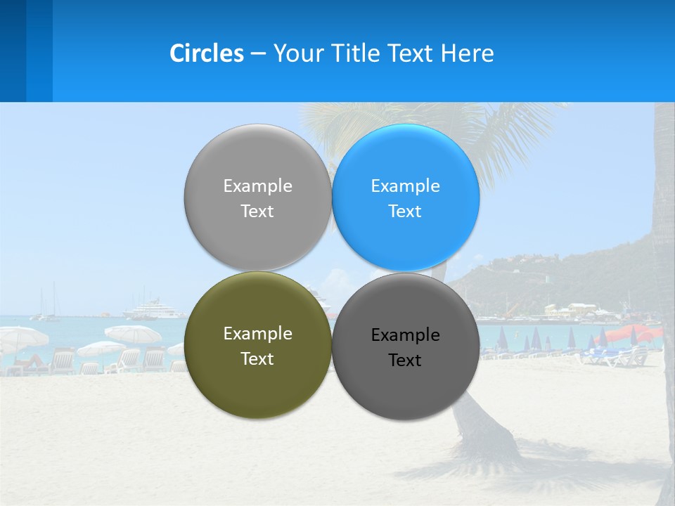 A Palm Tree On A Beach With A Cruise Ship In The Background PowerPoint Template