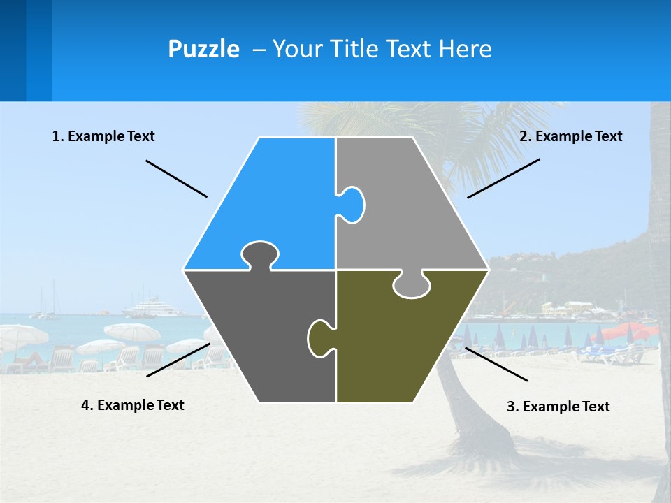 A Palm Tree On A Beach With A Cruise Ship In The Background PowerPoint Template