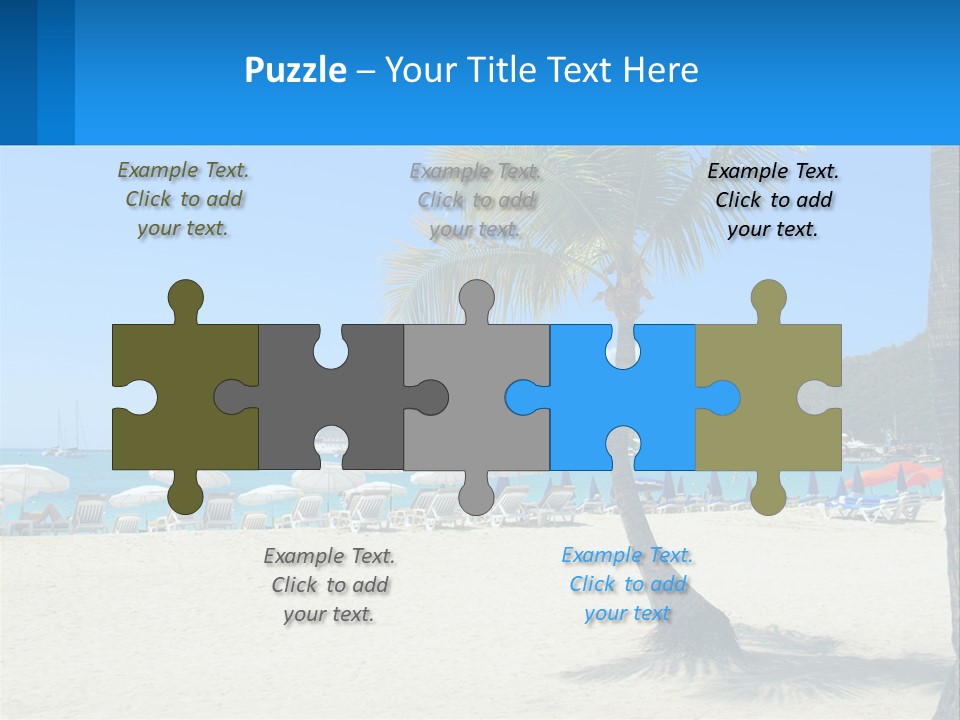 A Palm Tree On A Beach With A Cruise Ship In The Background PowerPoint Template