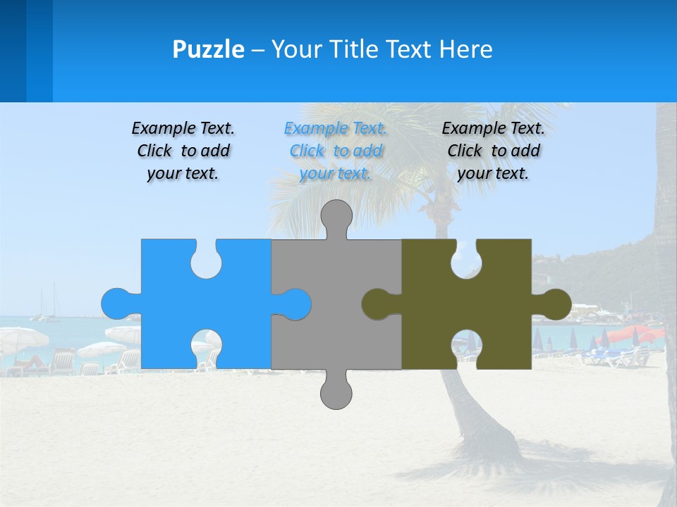 A Palm Tree On A Beach With A Cruise Ship In The Background PowerPoint Template