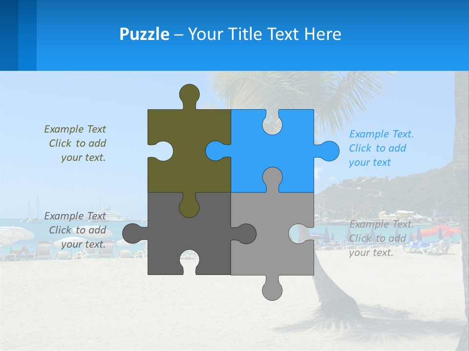 A Palm Tree On A Beach With A Cruise Ship In The Background PowerPoint Template