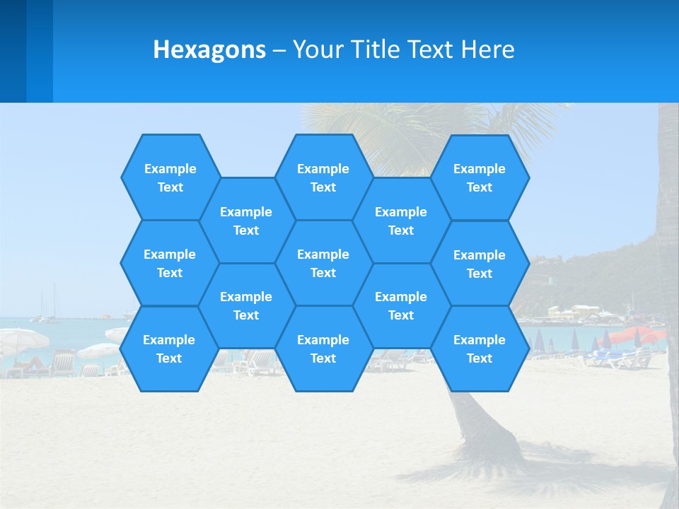 A Palm Tree On A Beach With A Cruise Ship In The Background PowerPoint Template