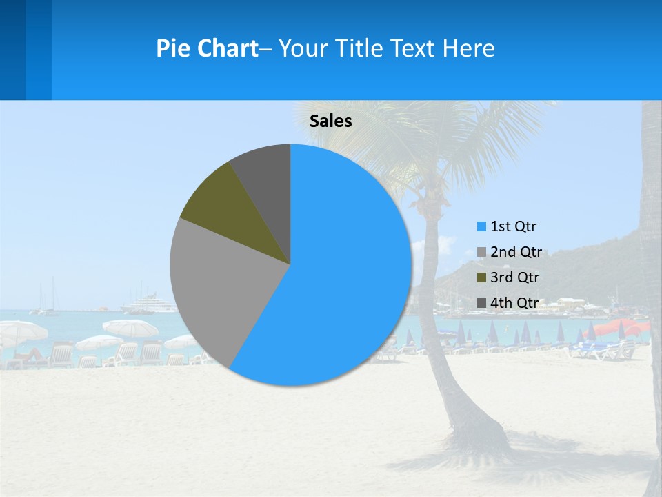 A Palm Tree On A Beach With A Cruise Ship In The Background PowerPoint Template