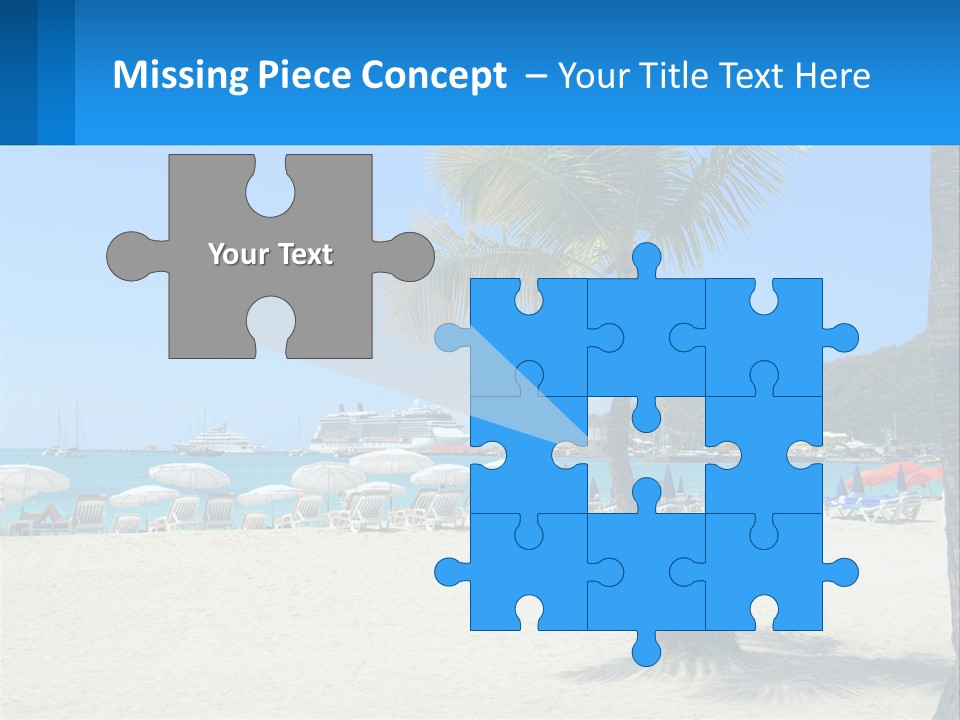 A Palm Tree On A Beach With A Cruise Ship In The Background PowerPoint Template