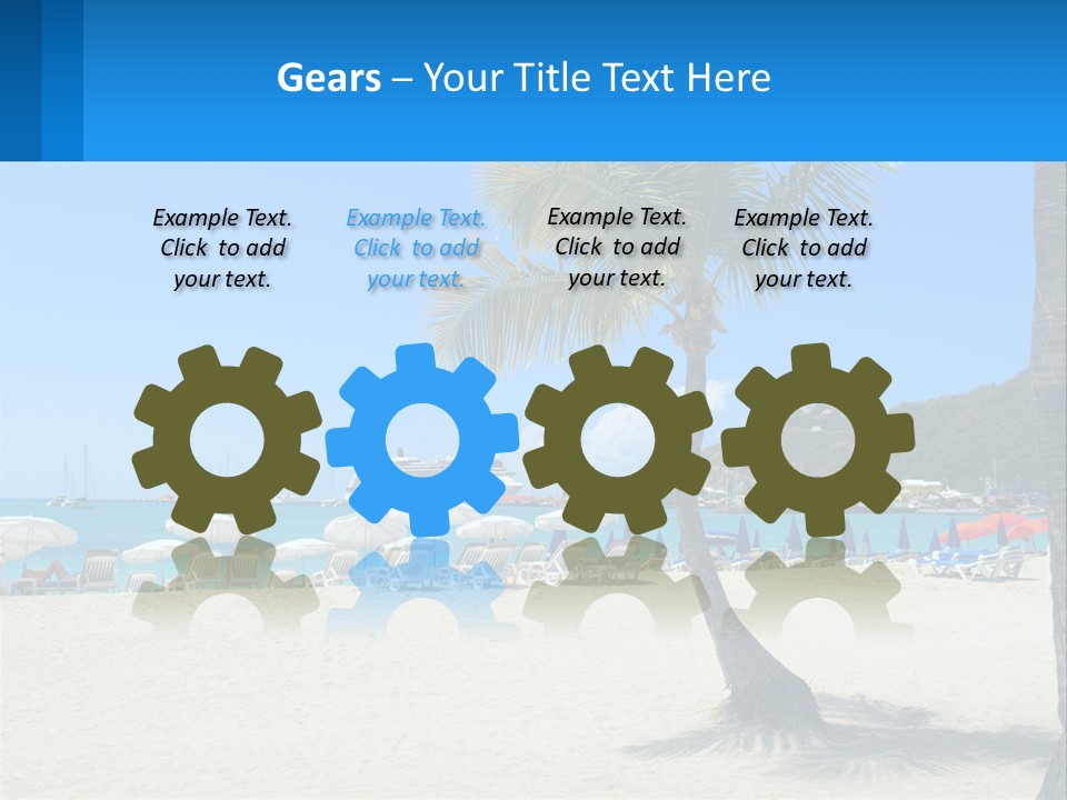 A Palm Tree On A Beach With A Cruise Ship In The Background PowerPoint Template