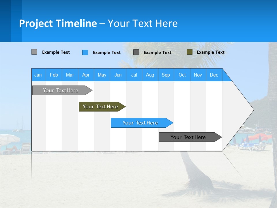 A Palm Tree On A Beach With A Cruise Ship In The Background PowerPoint Template