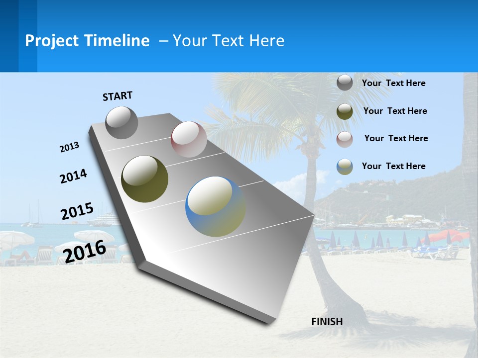 A Palm Tree On A Beach With A Cruise Ship In The Background PowerPoint Template