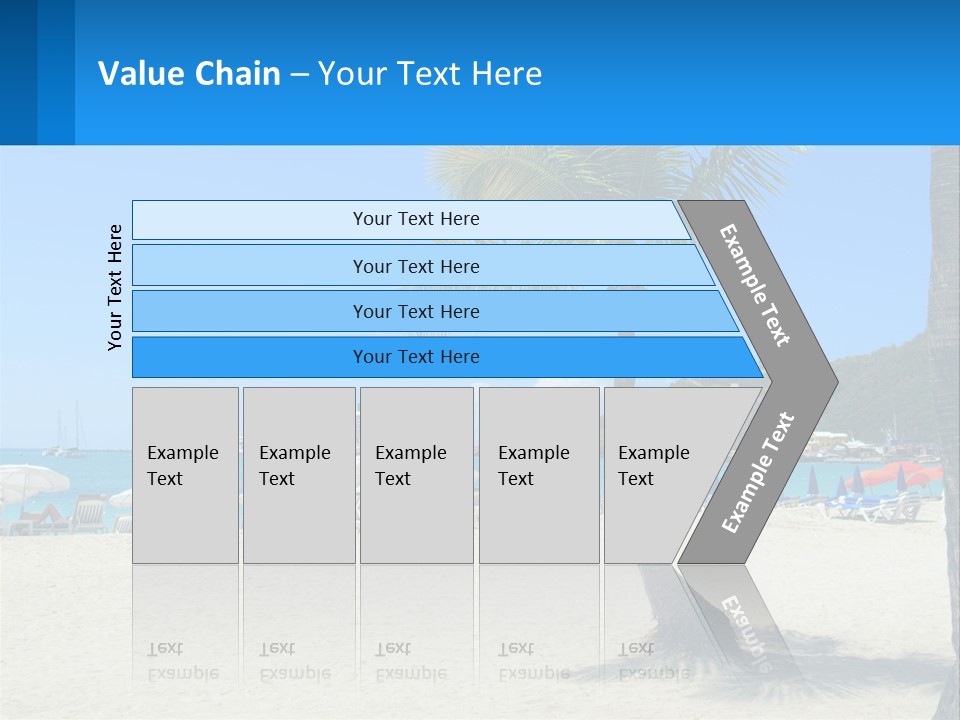 A Palm Tree On A Beach With A Cruise Ship In The Background PowerPoint Template