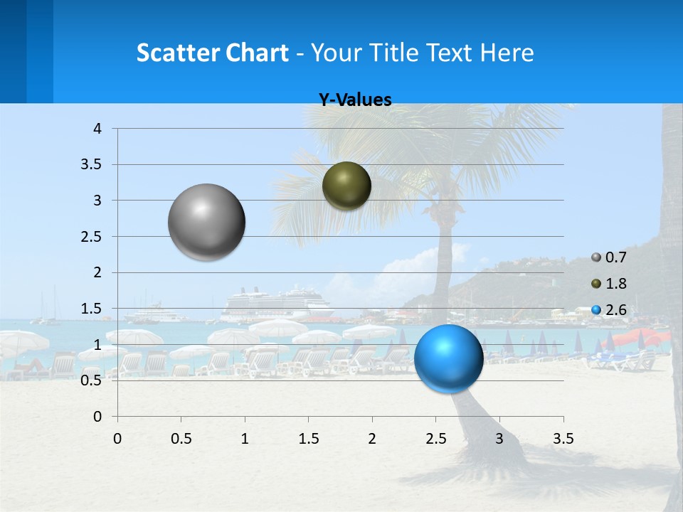 A Palm Tree On A Beach With A Cruise Ship In The Background PowerPoint Template