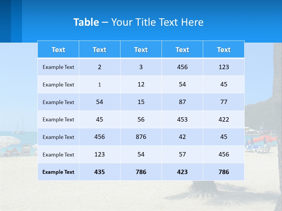 A Palm Tree On A Beach With A Cruise Ship In The Background PowerPoint Template