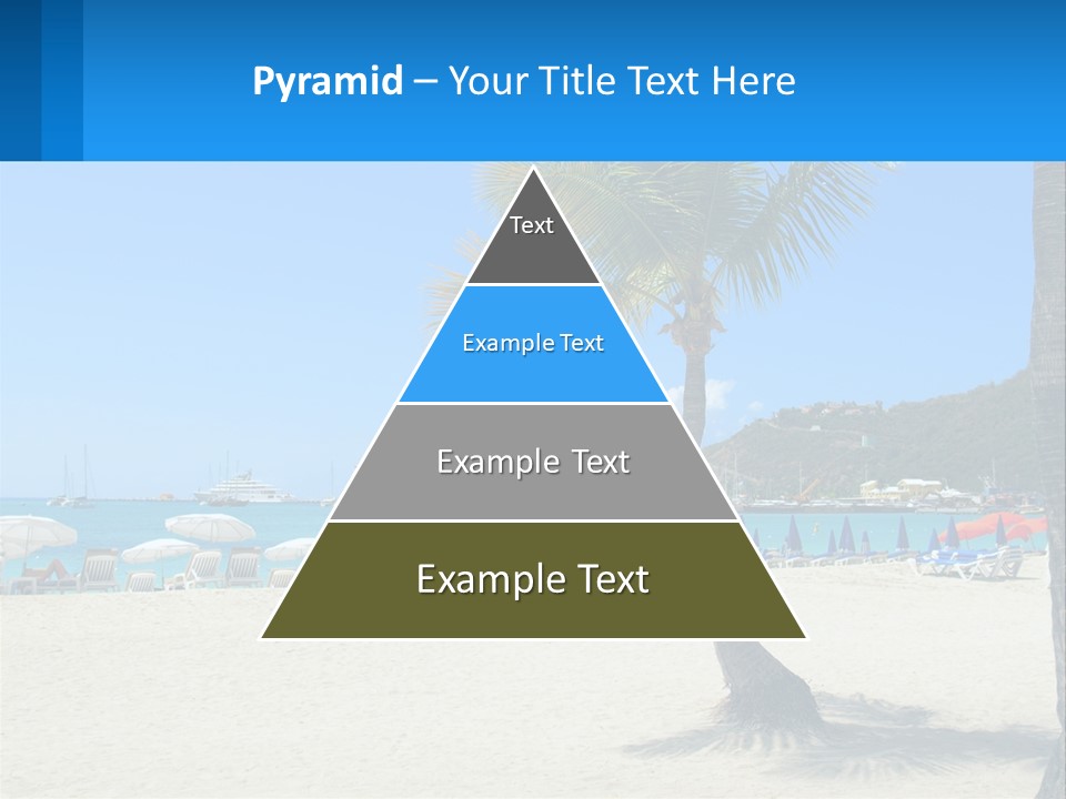 A Palm Tree On A Beach With A Cruise Ship In The Background PowerPoint Template