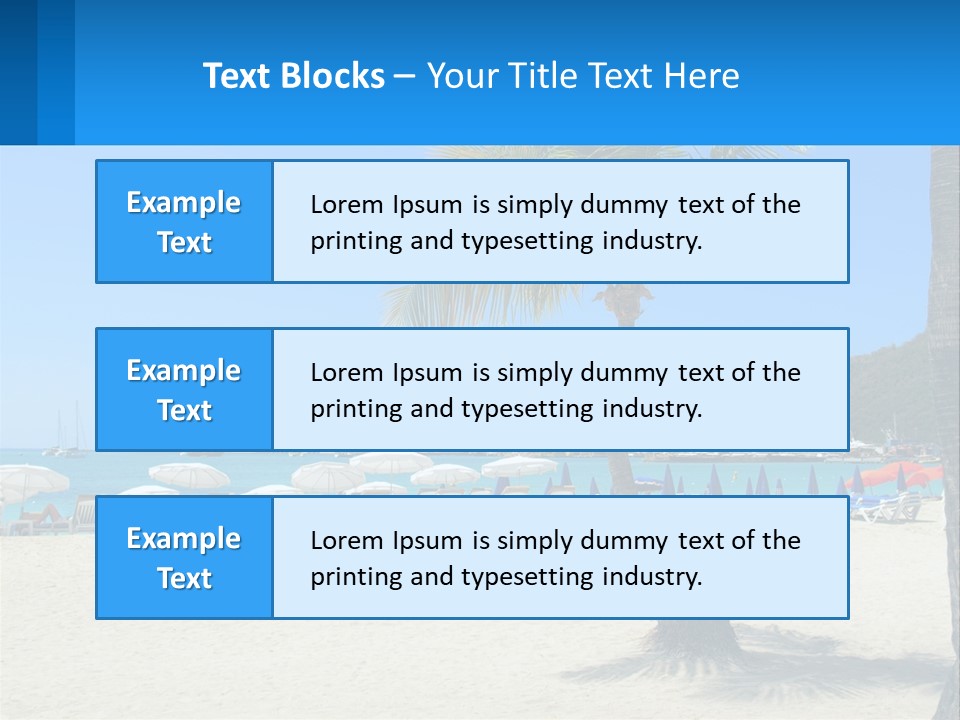 A Palm Tree On A Beach With A Cruise Ship In The Background PowerPoint Template
