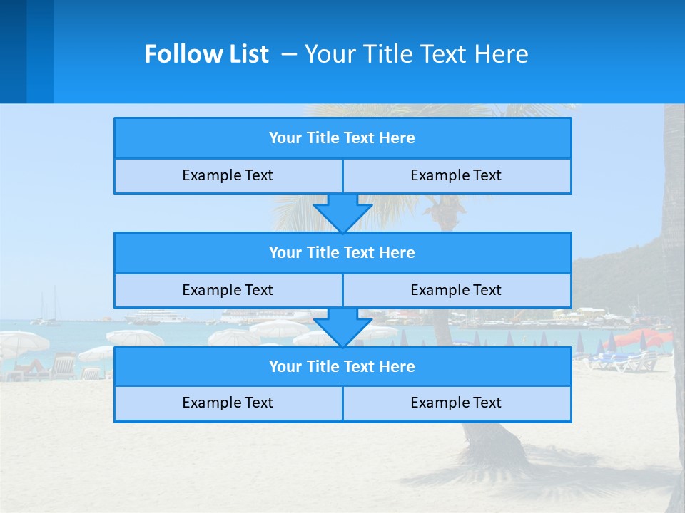 A Palm Tree On A Beach With A Cruise Ship In The Background PowerPoint Template