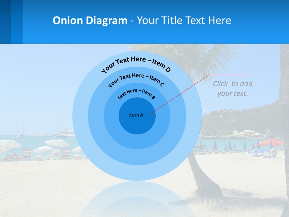 A Palm Tree On A Beach With A Cruise Ship In The Background PowerPoint Template