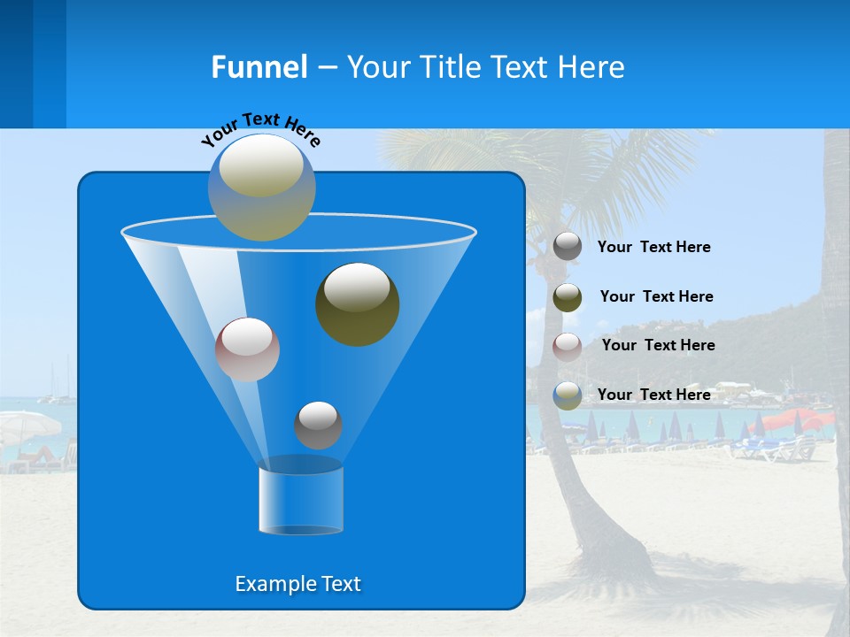 A Palm Tree On A Beach With A Cruise Ship In The Background PowerPoint Template