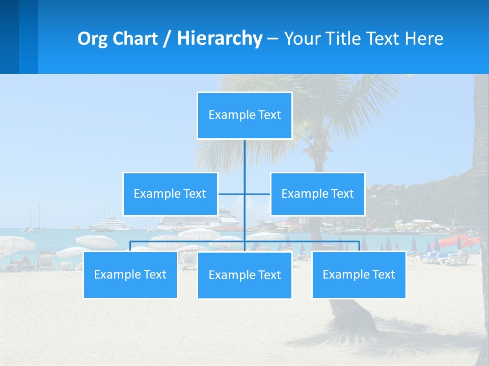 A Palm Tree On A Beach With A Cruise Ship In The Background PowerPoint Template