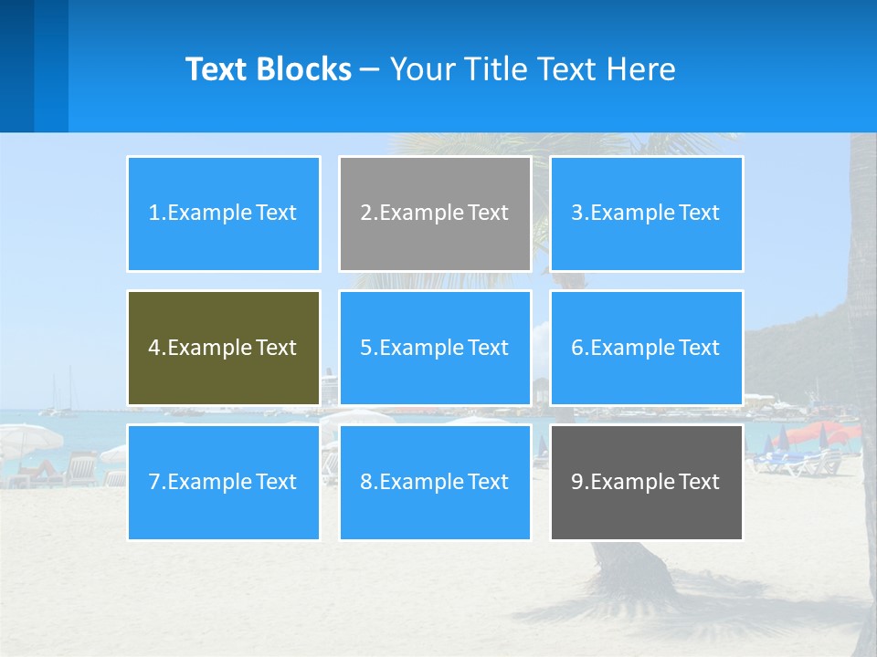 A Palm Tree On A Beach With A Cruise Ship In The Background PowerPoint Template